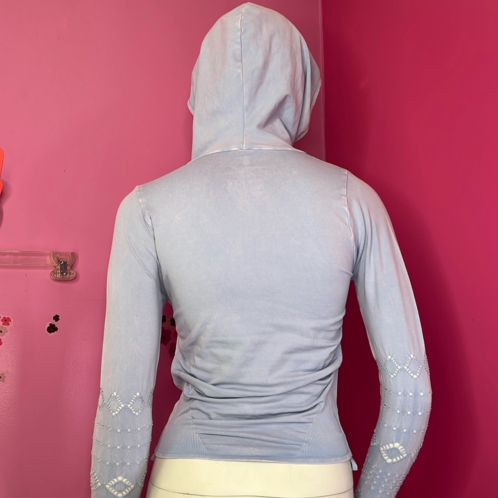 Free People Good Karma Hoodie washed blue XS/S - Picture 5 of 8